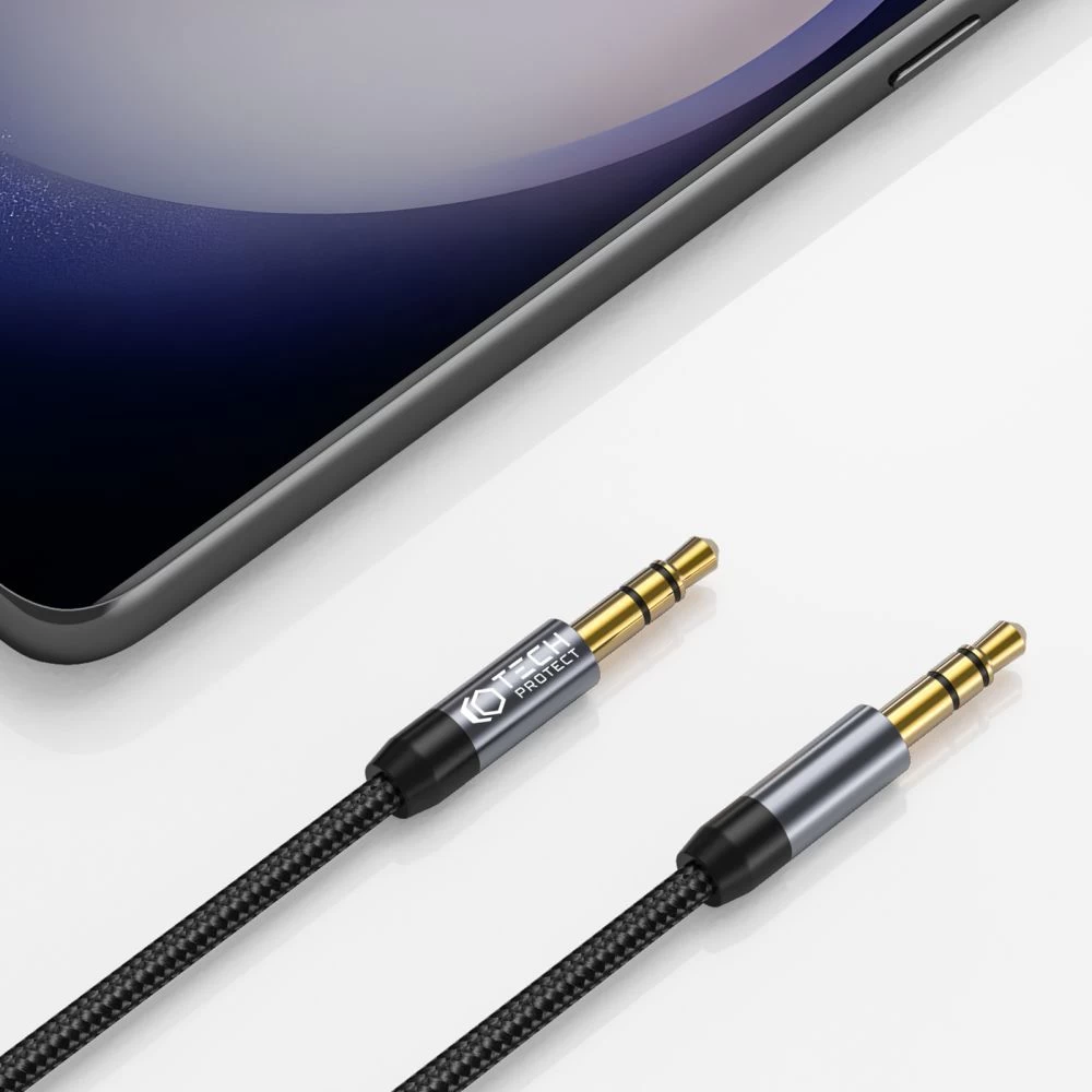 Priedai Duomenų kabeliai TECH-PROTECT ULTRABOOST AUX MINI JACK 3.5MM CABLE 150CM  Juoda