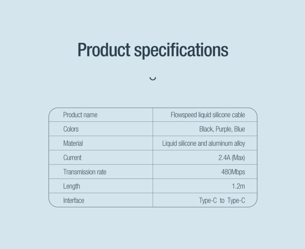 Aксессуары Кабель передачи данных NILLKIN FLOWSPEED LIQUID SILICON CABLE TYPE-C TO PD60W 1.2M  черный
