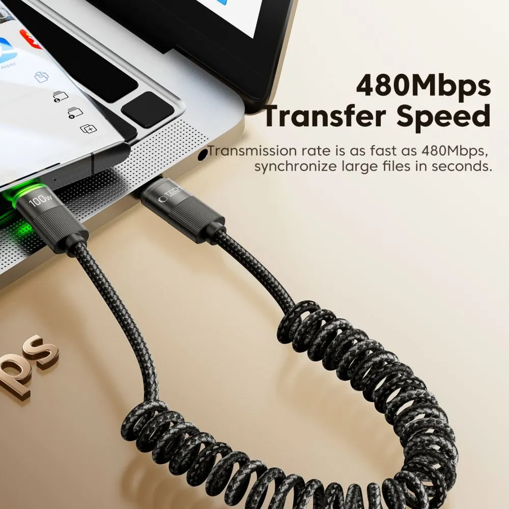 Aксессуары Кабель передачи данных TECH-PROTECT UB20T ULTRABOOST TYPE-C CABLE PD100W/5A 180CM  черный