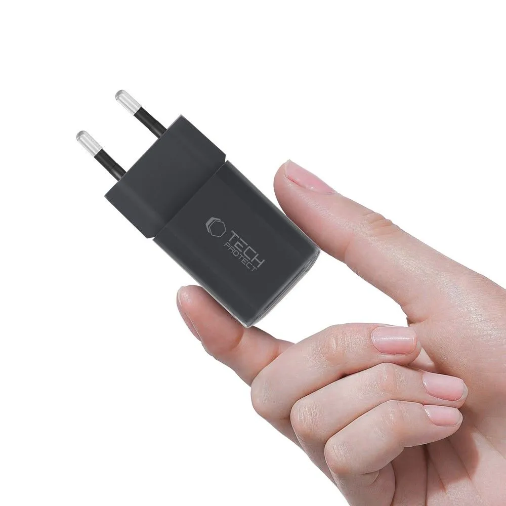  Datu kabeļi TECH-PROTECT NCM33W 2-PORT NETWORK CHARGER PD33W/QC3.0  melns