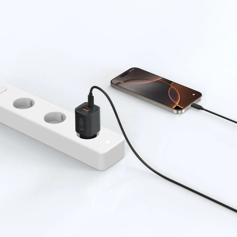  Datu kabeļi TECH-PROTECT NCM33W 2-PORT NETWORK CHARGER PD33W/QC3.0  melns