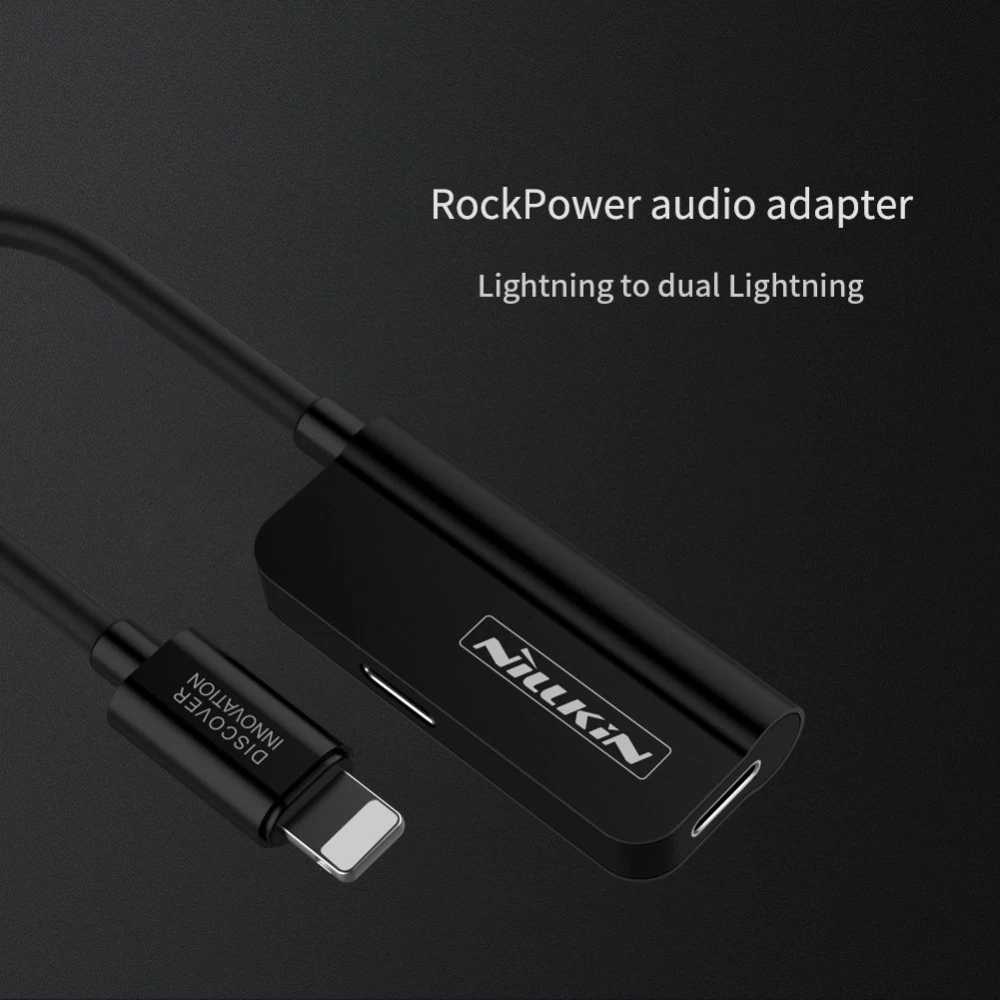 Tillbehör Datakablar RockPower audio adapter-Lightning to dual Lightning  svart