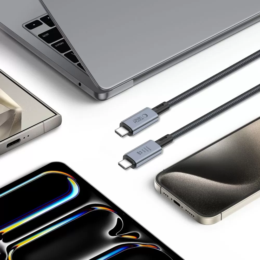Aксессуары Кабель передачи данных чехол для телефона серый TECH-PROTECT ULTRABOOST MAX USB 4.0 8K 40GBPS TYPE-C CABLE PD240W 200CM