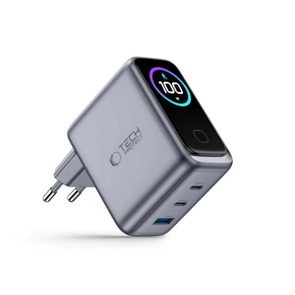 Accessories Data cables TECH-PROTECT POWERVISION NC100W-GAN 3-PORT NETWORK CHARGER PD 100W / QC3.0 Phone Case &