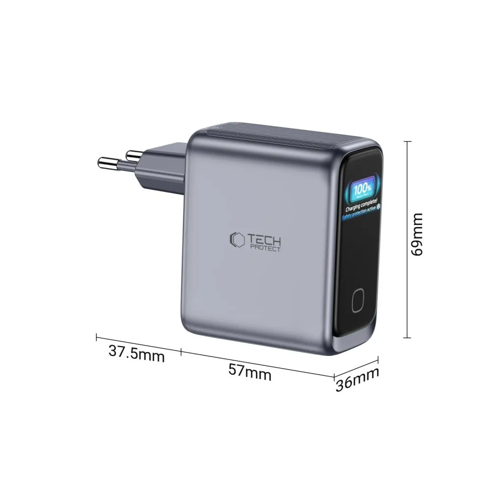  Datu kabeļi TECH-PROTECT POWERVISION NC100W-GAN 3-PORT NETWORK CHARGER PD 100W / QC3.0 Viedierīču 