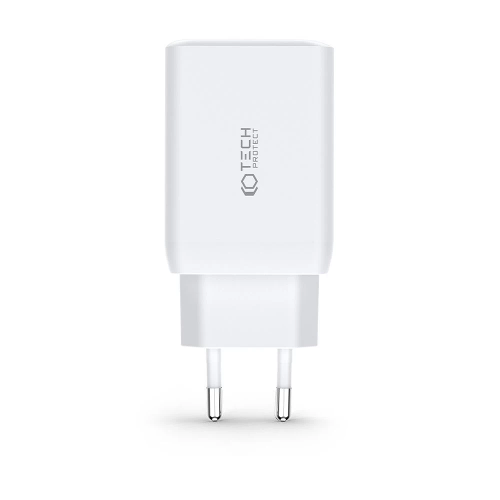 Datu kabeļi TECH-PROTECT C65W 3-PORT NETWORK CHARGER PD65W/QC3.0 balts