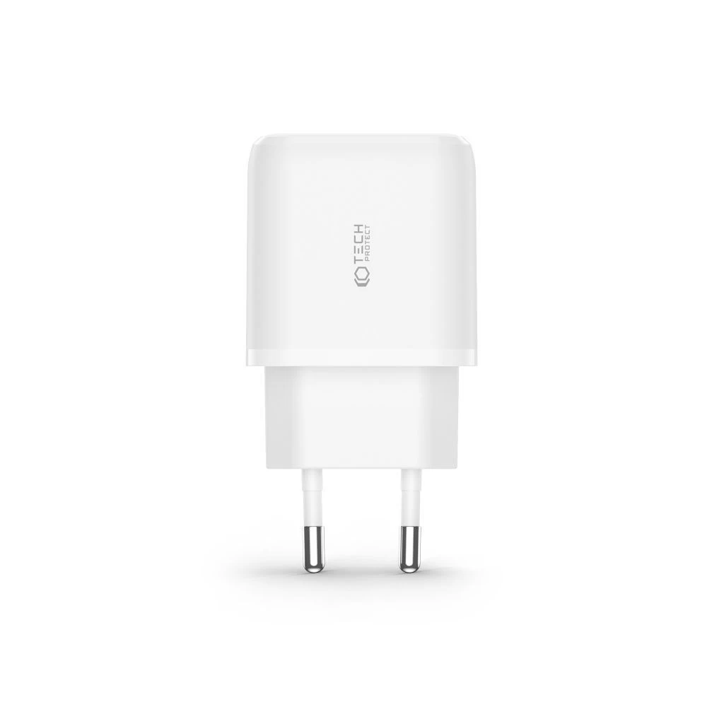 Aксессуары Кабель передачи данных TECH-PROTECT C20W 2-PORT Network Charger PD20W/QC3.0 + Type-C Cable белый