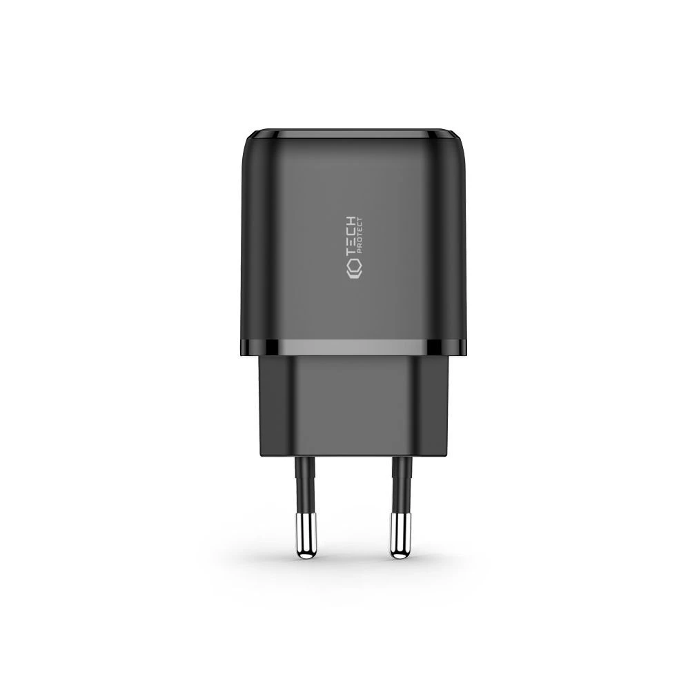 Datu kabeļi TECH-PROTECT C20W 2-PORT Network Charger PD20W/QC3.0 melns