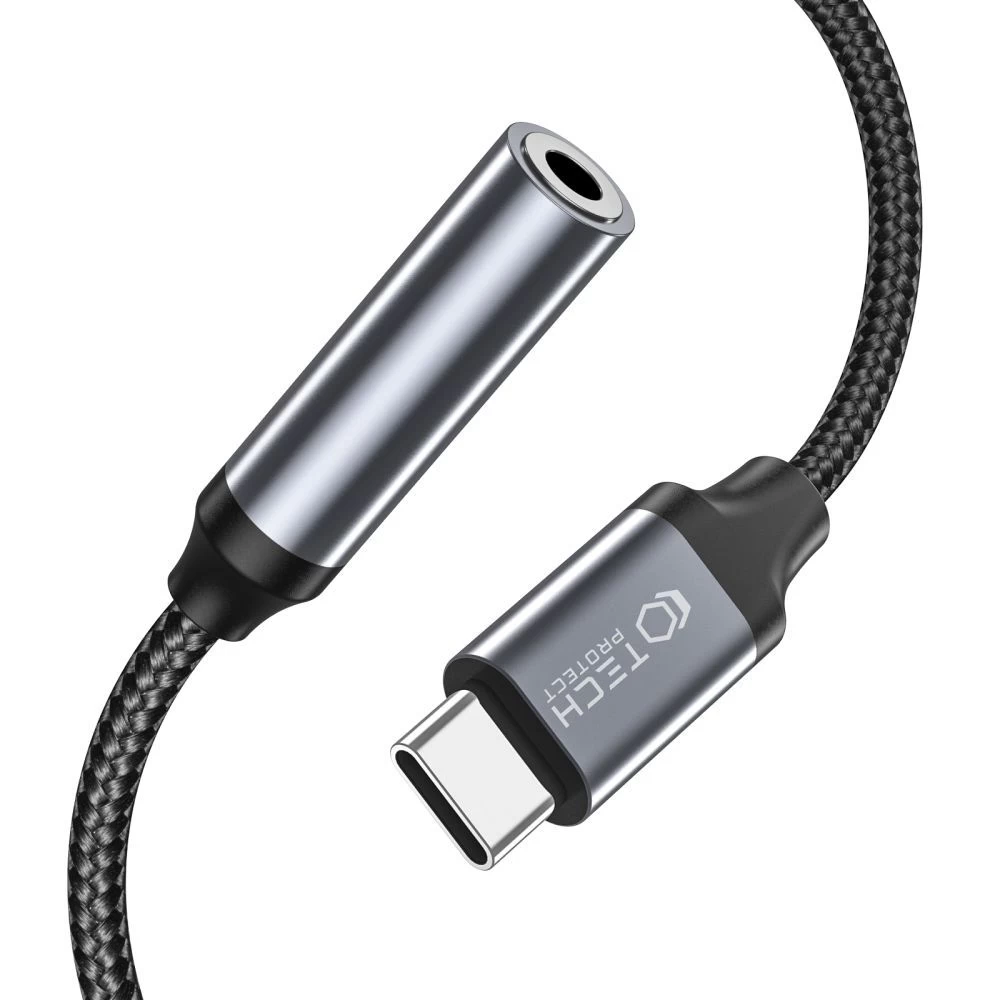 Aксессуары Кабель передачи данных TECH-PROTECT ULTRABOOST ADAPTER TYPE-C TO MINI JACK 3.5MM черный