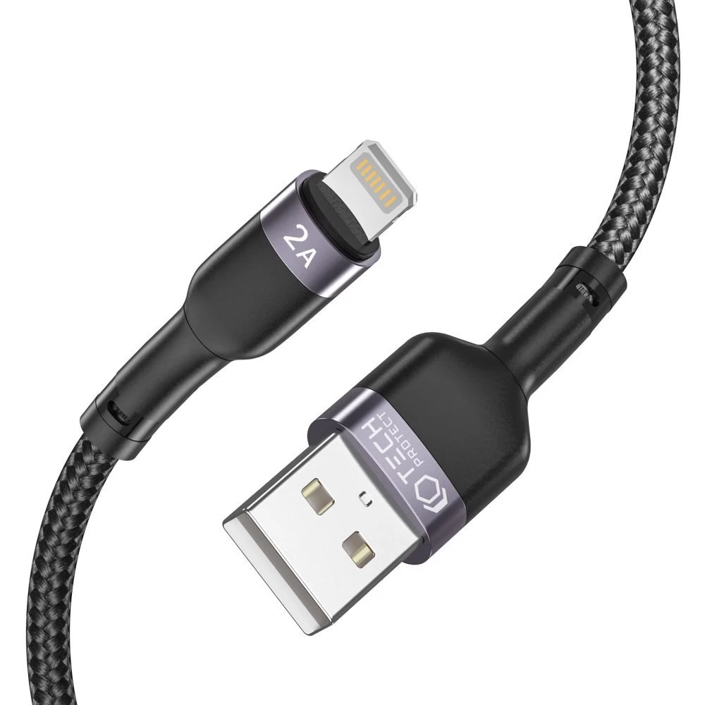 Aксессуары Кабель передачи данных TECH-PROTECT ULTRABOOST ”2” LIGHTNING CABLE 2.4A 200CM черный