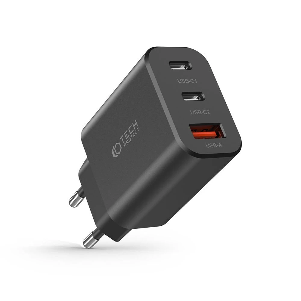 Aксессуары Кабель передачи данных TECH-PROTECT NC30W 3-PORT NETWORK CHARGER PD30W/QC3.0 черный