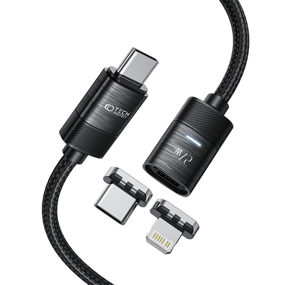 Aксессуары Кабель передачи данных TECH-PROTECT ULTRABOOST MAGNETIC CABLE LIGHTNING & TYPE-C PD27W/3A 200CM черный