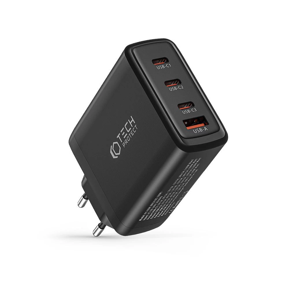 Aксессуары Кабель передачи данных TECH-PROTECT NC100W-GAN 4-PORT NETWORK CHARGER PD100W/QC3.0 черный