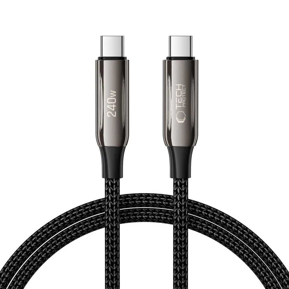 Aксессуары Кабель передачи данных TECH-PROTECT UB10T ULTRABOOST TYPE-C CABLE PD240W/QC4.0 100CM черный