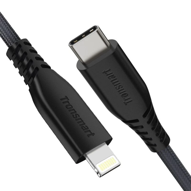 Datu kabeļi TRONSMART LCC05 Black Apple MFi USB-C to Lightning, M-M, 2M melns