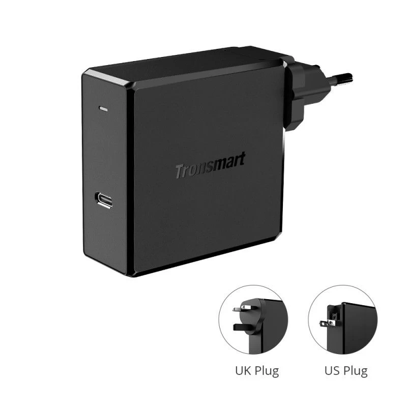 Datu kabeļi TRONSMART WCP02-EU Black PD3.0 60W Charger melns