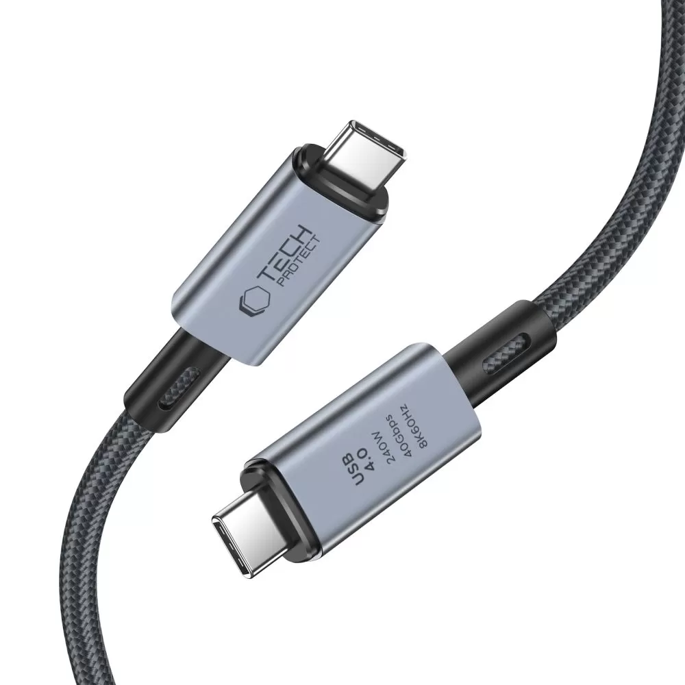 Aксессуары Кабель передачи данных чехол для телефона серый TECH-PROTECT ULTRABOOST MAX USB 4.0 8K 40GBPS TYPE-C CABLE PD240W 200CM