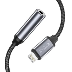 Aксессуары Кабель передачи данных TECH-PROTECT ULTRABOOST ADAPTER LIGHTNING TO MINI JACK 3.5MM  черный