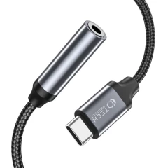 Aксессуары Кабель передачи данных TECH-PROTECT ULTRABOOST ADAPTER TYPE-C TO MINI JACK 3.5MM  черный