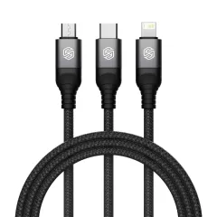Aксессуары Кабель передачи данных NILLKIN SWIFT PRO 3-in-1 USB-A to L/M/C  черный