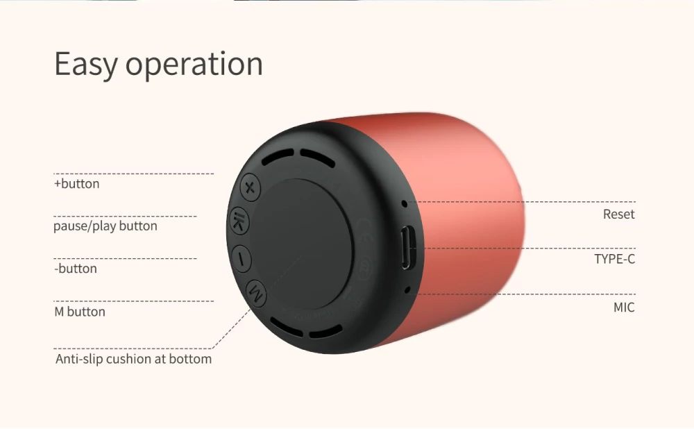 Priedai Bluetooth garsiakalbiai Bullet Mini Wireless Speaker 
