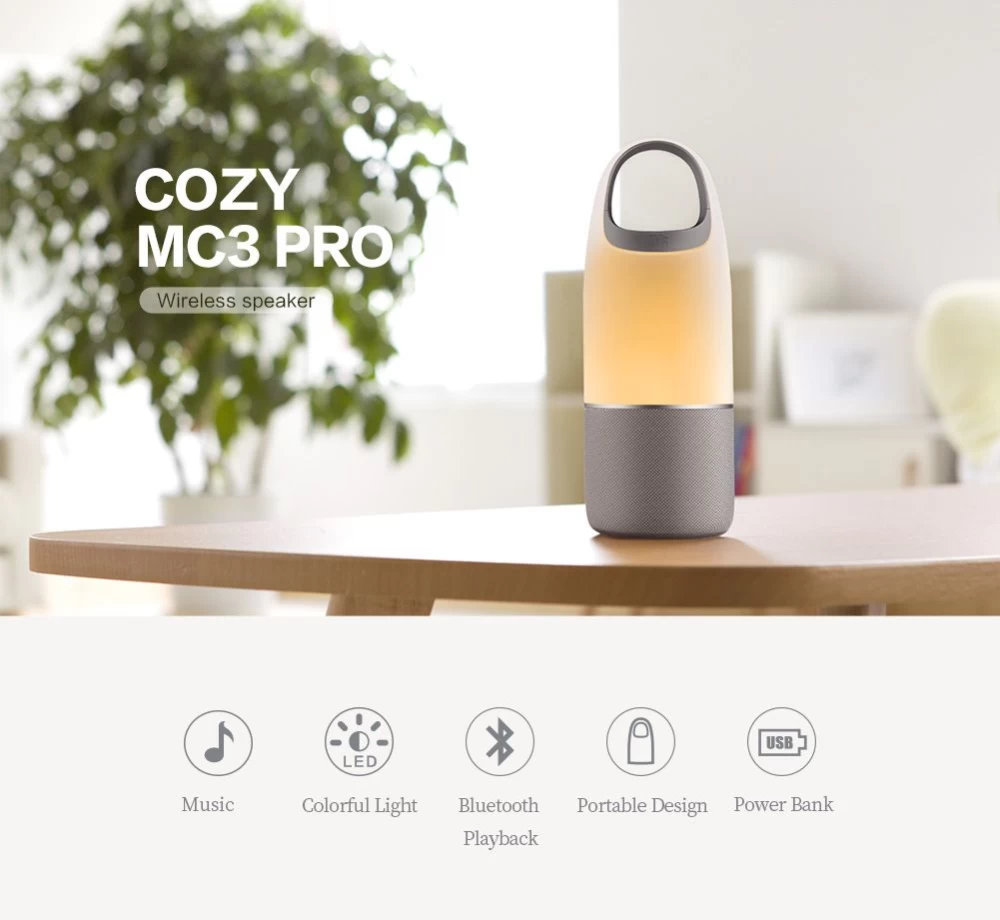Tillbehör Bluetooth högtalare COZY Speaker/ Power Bank/LED Light  vit