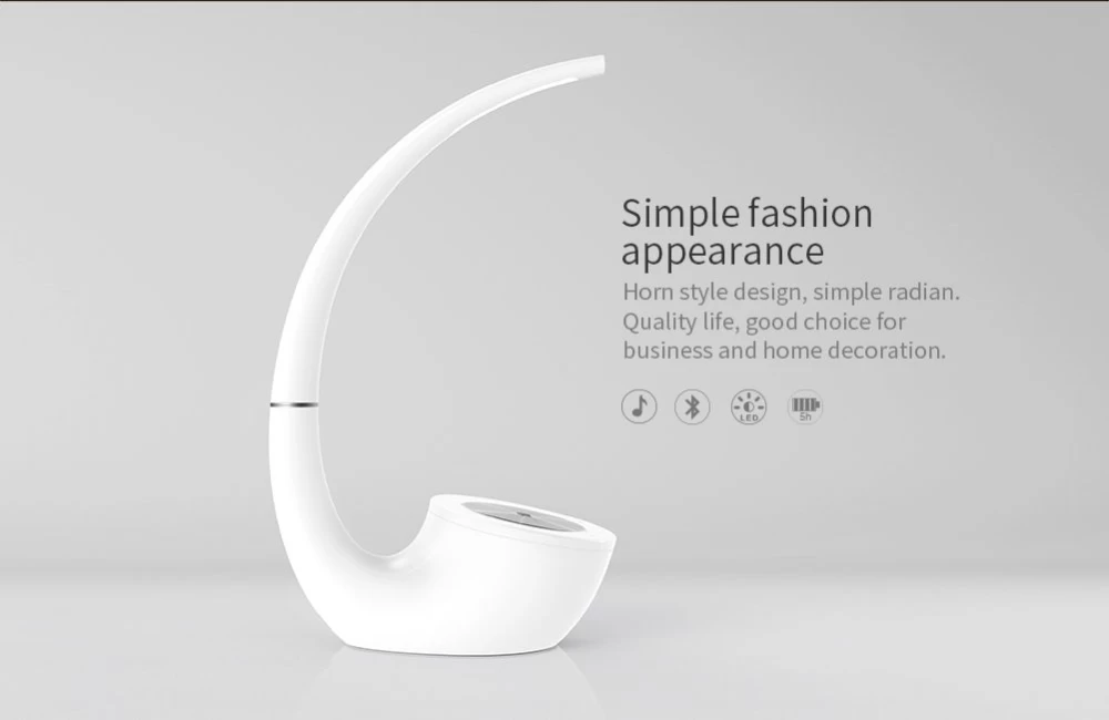 Priedai Bluetooth garsiakalbiai Phantom Ⅱ LED Lamp / Speaker  baltas