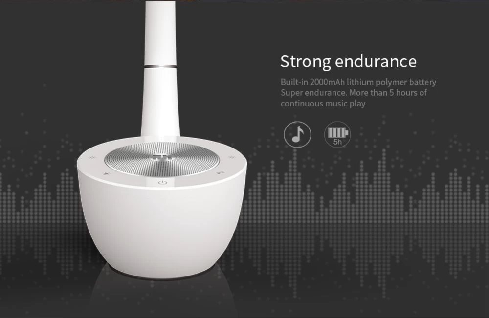 Priedai Bluetooth garsiakalbiai Phantom Ⅱ LED Lamp / Speaker  baltas