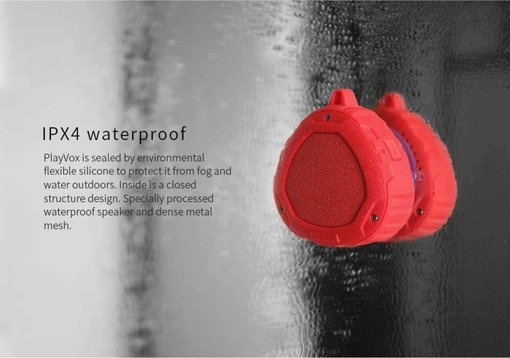 Priedai Bluetooth garsiakalbiai PlayVox Wireless Speaker  Juoda