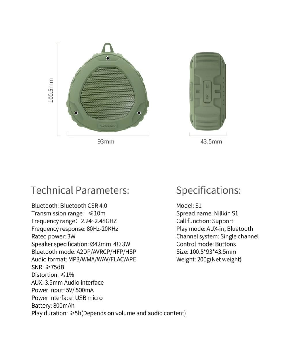 Priedai Bluetooth garsiakalbiai PlayVox Wireless Speaker  mėlyna