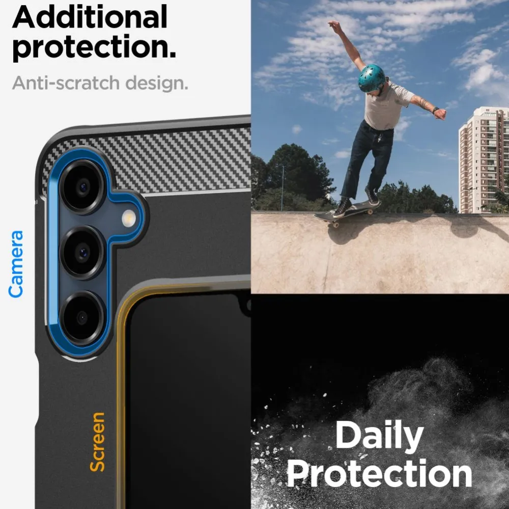 Samsung Galaxy A16 4G/5G dėklas Juoda SPIGEN RUGGED ARMOR
