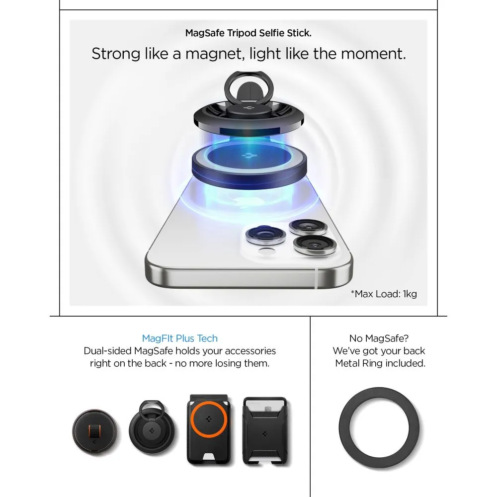 Tarvikud Selfie Stick SPIGEN S581W MAGSAFE BLUETOOTH SELFIE STICK TRIPOD Telefonitarvikud must