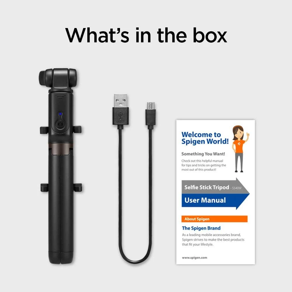 Priedai Selfie Stick SPIGEN Wireless Tripod  Juoda