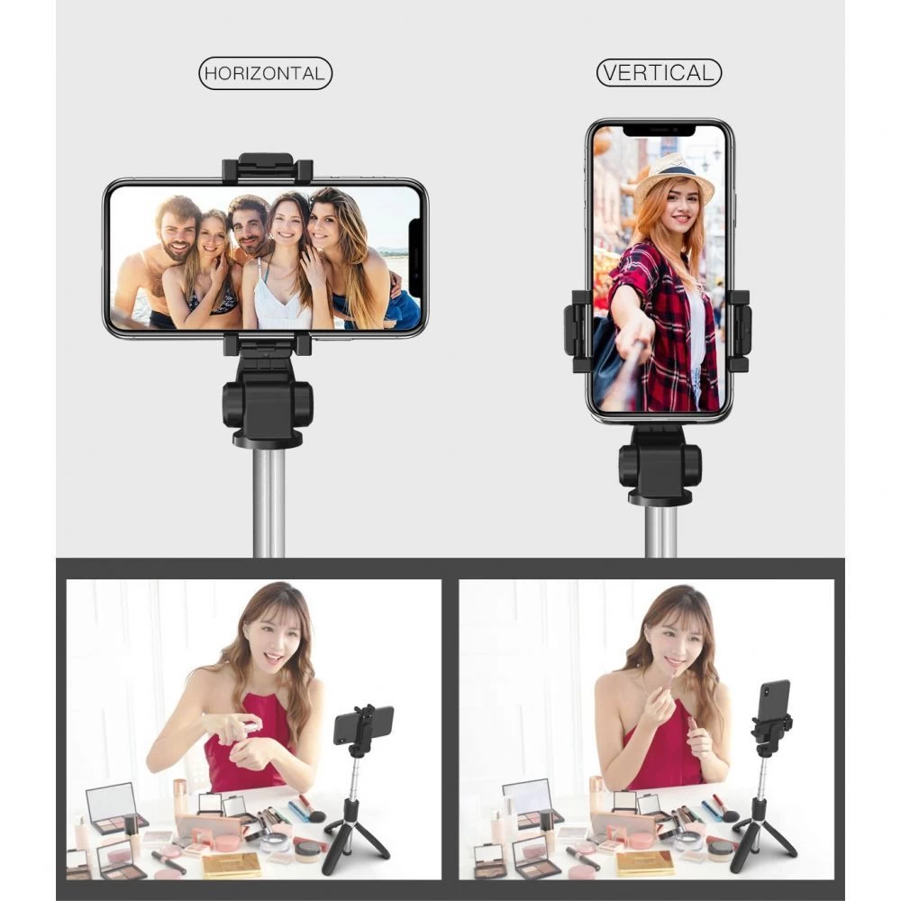 Priedai Selfie Stick TECH-PROTECT L01S Wireless Tripod  Juoda