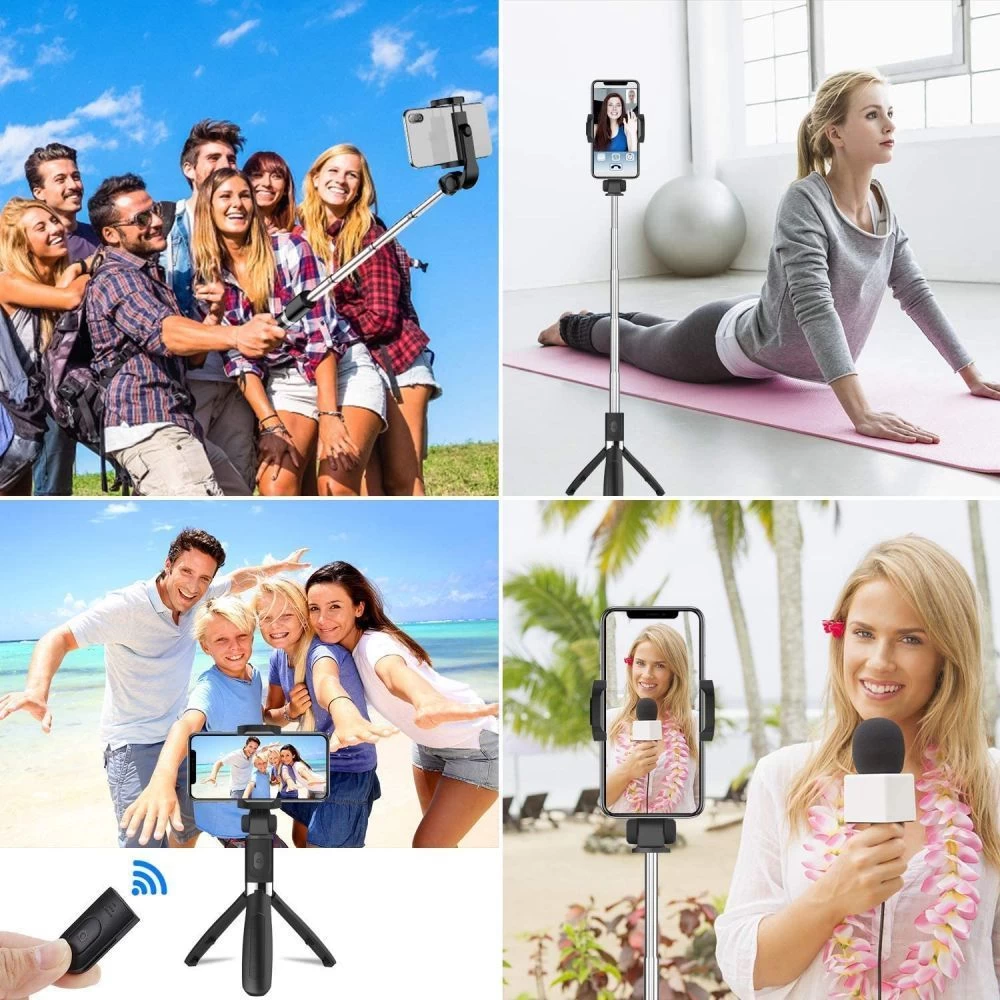 Priedai Selfie Stick TECH-PROTECT L01S Wireless Tripod  Juoda