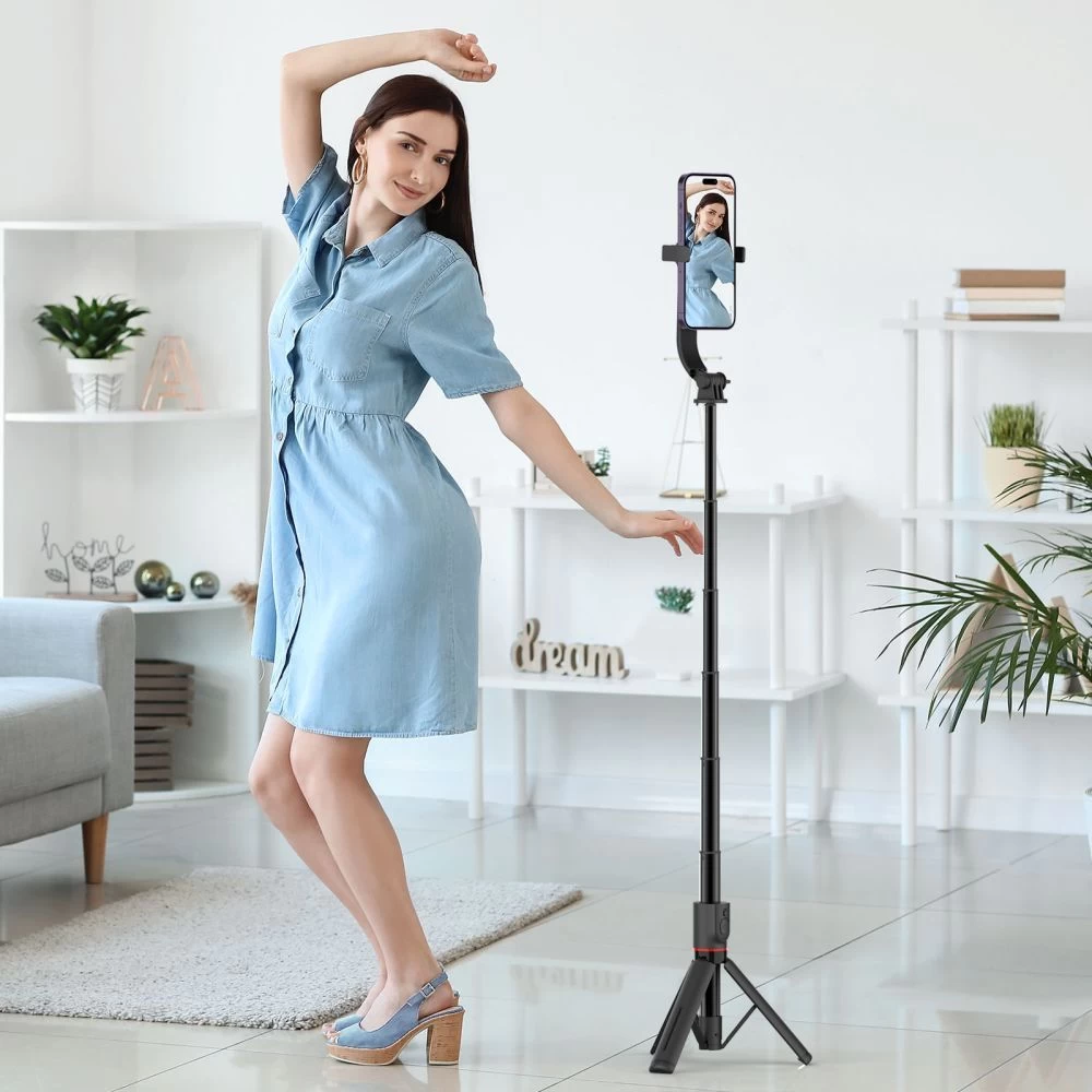 Priedai Selfie Stick TECH-PROTECT L04S MAGSAFE WIRELESS SELFIE STICK TRIPOD  Juoda