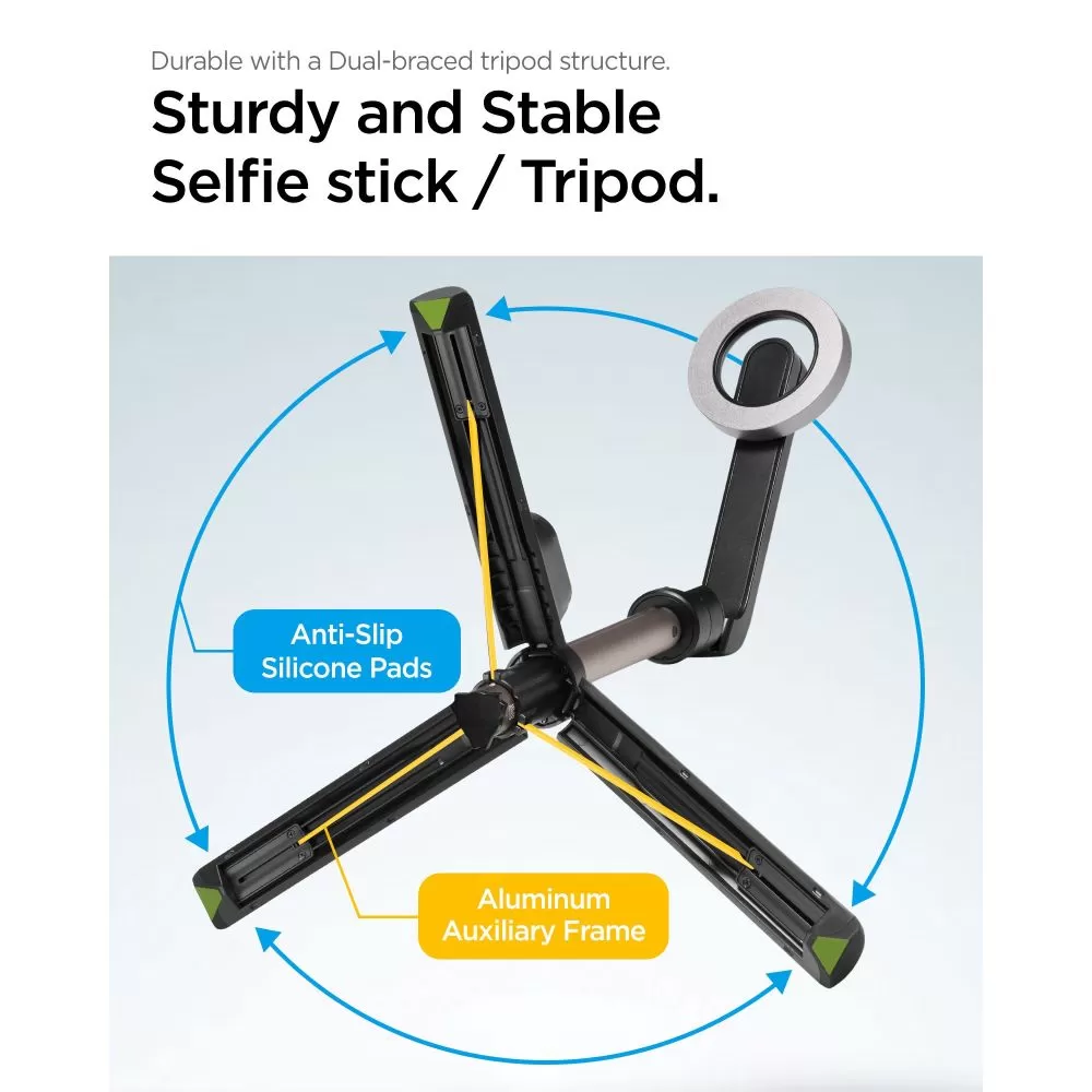 Accessories Selfie Stick SPIGEN S570W MAGSAFE BLUETOOTH SELFIE STICK TRIPOD  black