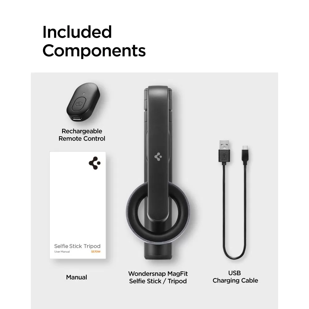 Accessories Selfie Stick SPIGEN S570W MAGSAFE BLUETOOTH SELFIE STICK TRIPOD  black
