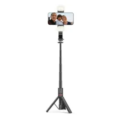 Puhelintarvikkeet Selfiekeppi TECH-PROTECT L05S BLUETOOTH SELFIE STICK TRIPOD & LED LIGHT  musta