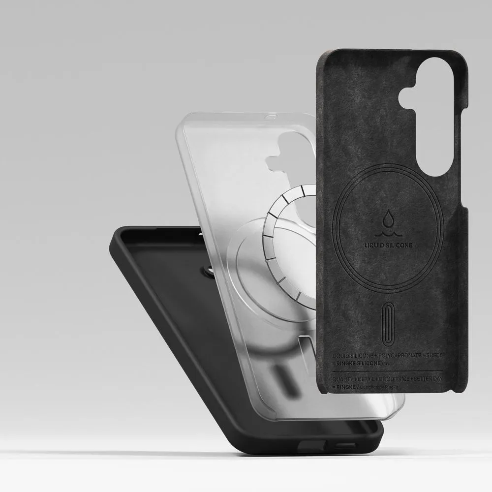 Samsung Galaxy S25 case black RINGKE SILICONE MAGNETIC MAGSAFE