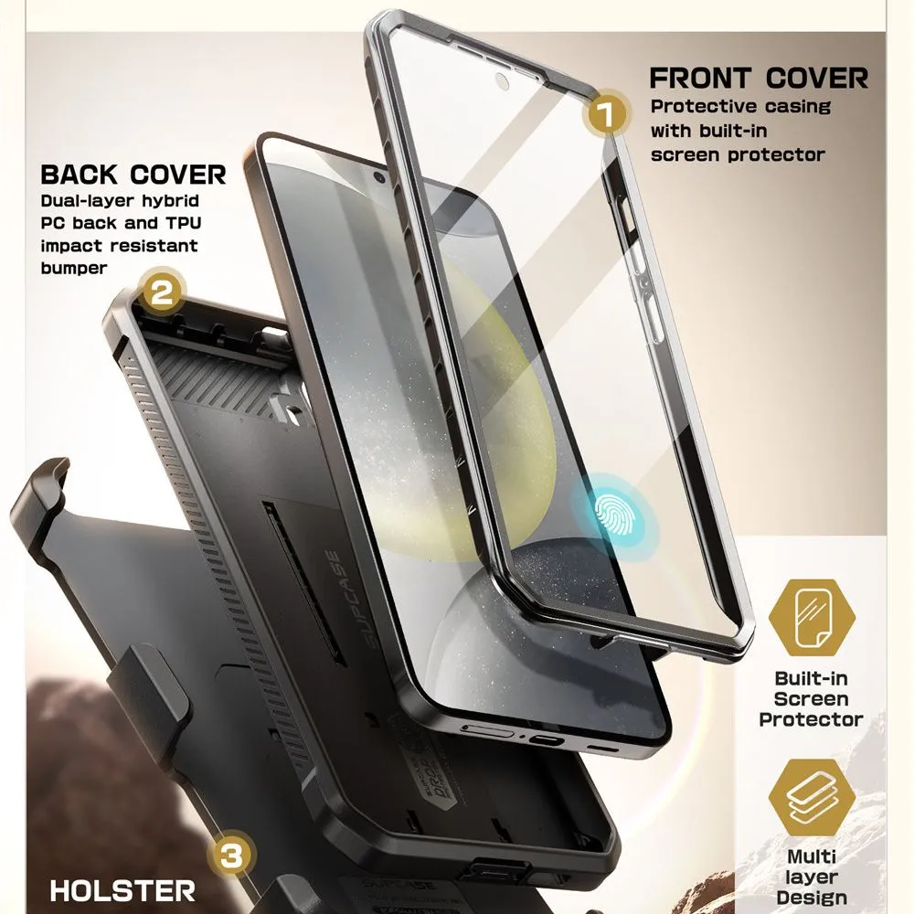 Samsung Galaxy S25 case black SUPCASE UNICORN BEETLE PRO 2-SET