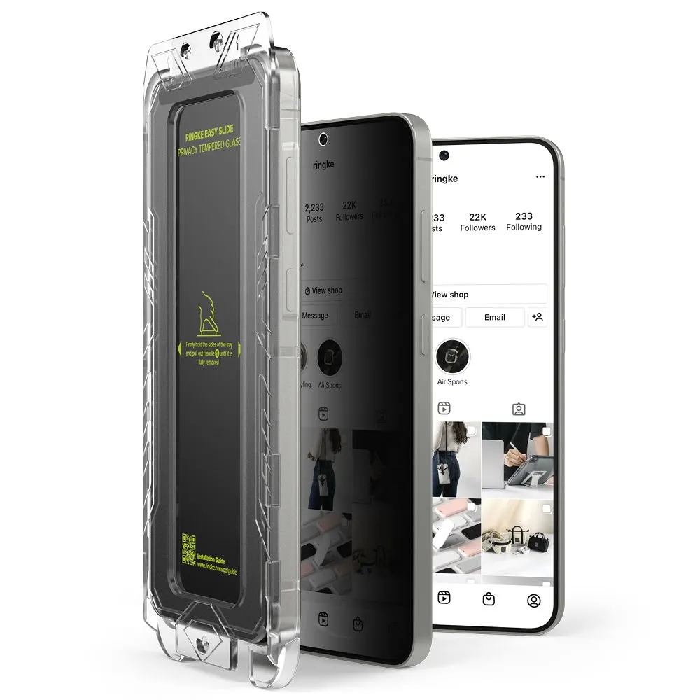 Samsung Galaxy S25 Tempered glass RINGKE EASY SLIDE PRIVACY 2-PACK