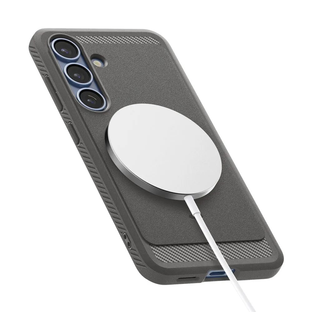 Samsung Galaxy S25 case gray SPIGEN RUGGED ARMOR MAG MAGSAFE