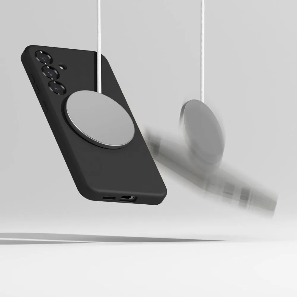 Samsung Galaxy S25 Plus vāciņš melns RINGKE SILICONE MAGNETIC MAGSAFE