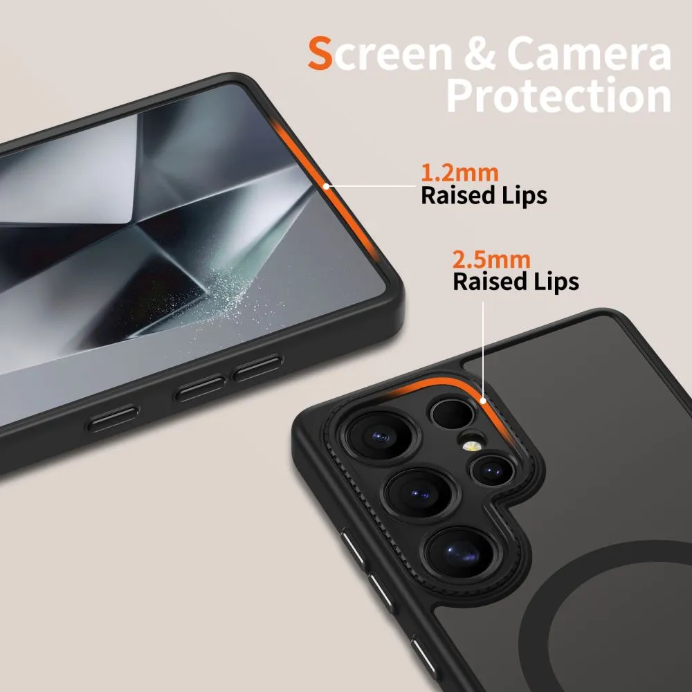 Samsung Galaxy S25 Ultra dėklas Juoda TECH-PROTECT MAGCAM MAGSAFE