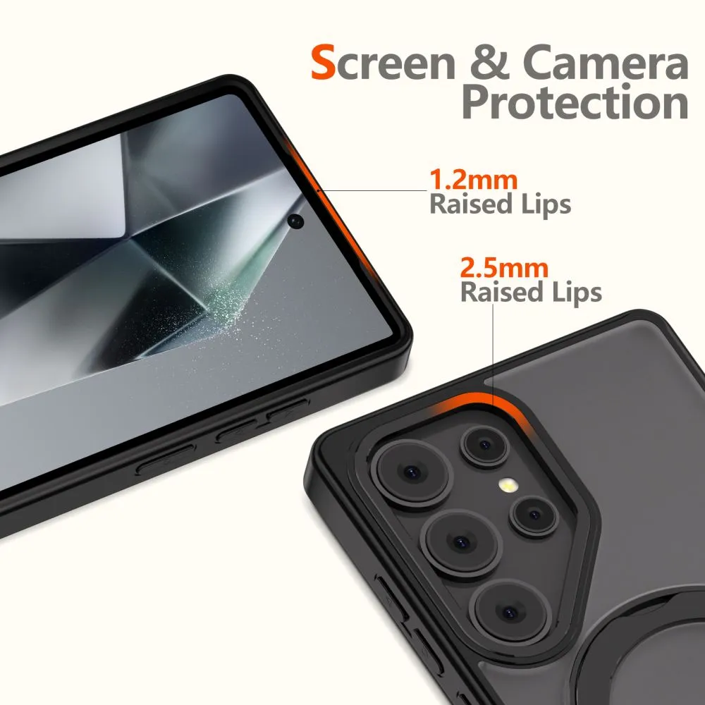 Samsung Galaxy S25 Ultra dėklas Juoda TECH-PROTECT MAGRING MAGSAFE