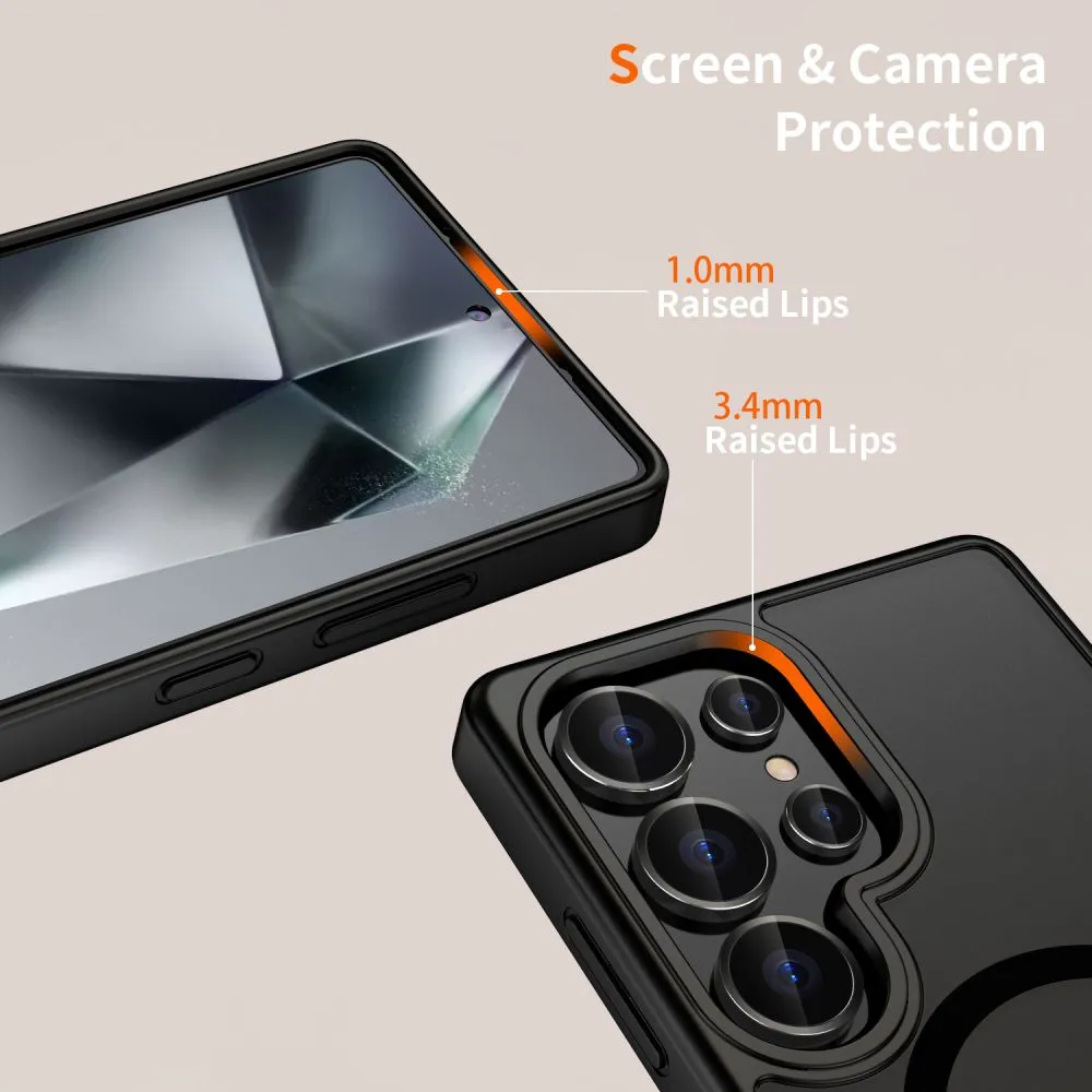 Samsung Galaxy S25 Ultra dėklas Juoda TECH-PROTECT MAGMAT MAGSAFE