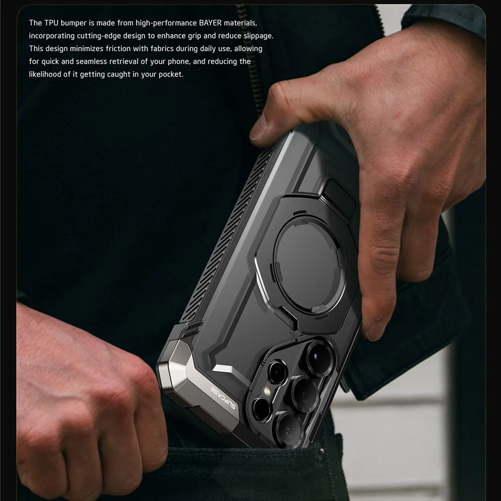 Samsung Galaxy S25 Ultra dėklas Juoda SUPCASE UB GRIP MAG MAGSAFE