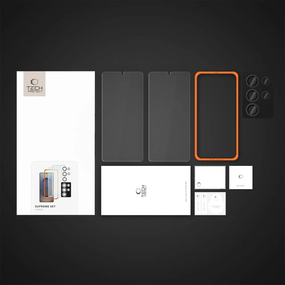 Samsung Galaxy S25 Ultra apsauginis stiklas TECH-PROTECT SUPREME SET 3-PACK