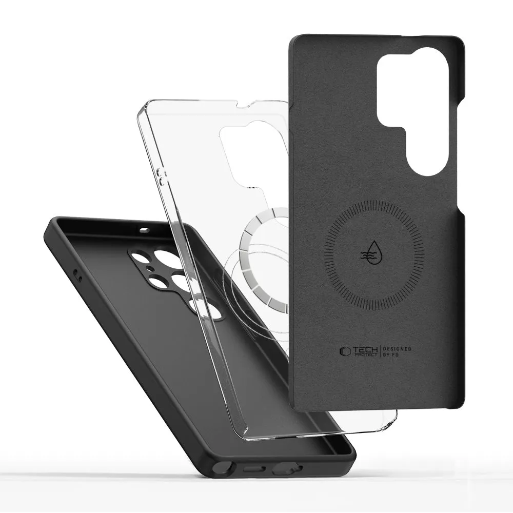 Samsung Galaxy S25 Ultra ümbris must TECH-PROTECT LIQUID SILICONE MAGSAFE